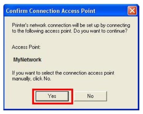 Confirm Connection Access Point