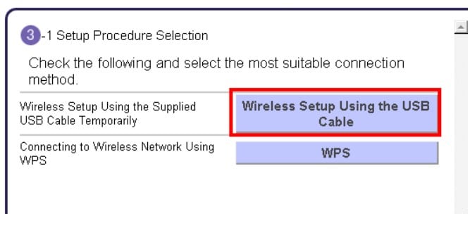 Wireless Setup Using the USB Cable